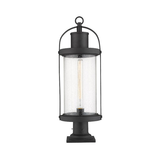 Z-Lite 1 Light Roundhouse 9" Outdoor Pier Mount, Black - 569PHB-533PM-BK