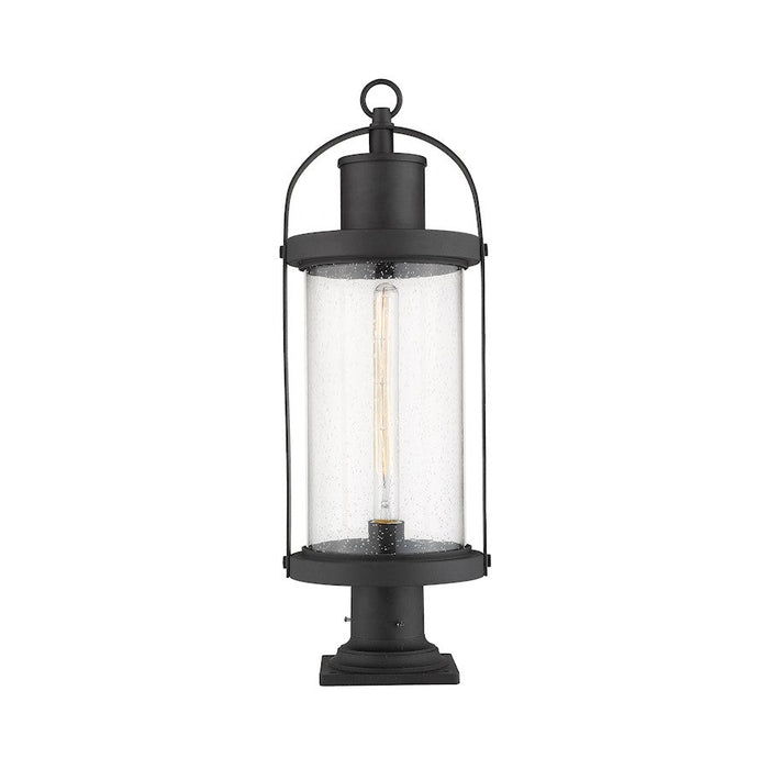 Z-Lite 1 Light Roundhouse 9" Outdoor Pier Mount, Black - 569PHB-533PM-BK