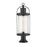 Z-Lite 1 Light Roundhouse 9" Outdoor Pier Mount, Black/Seedy - 569PHB-553PM-BK