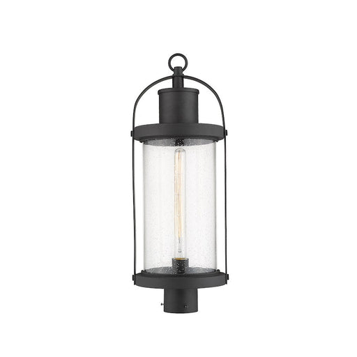 Z-Lite 1 Light Roundhouse 9" Outdoor Post Mount Fixture, Black - 569PHB-BK