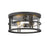 Z-Lite Jordan 3 Light Outdoor Flush Ceiling Mount, Black/Clear Seedy - 570F-BK