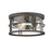 Z-Lite Jordan 3 Light Outdoor Flush Ceiling Mount, Bronze/Clear Seedy - 570F-ORB