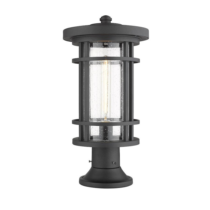 Z-Lite 1 Light Jordan 10" Outdoor Pier Mounted Fixture, Black - 570PHB-553PM-BK