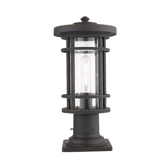 Z-Lite Jordan 1 Light 8" Outdoor Pier Mount, Bronze/Clear - 570PHM-533PM-ORB