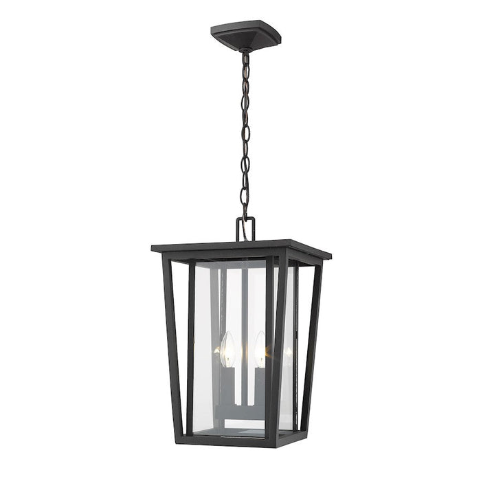 Z-Lite Seoul 2 Light Outdoor Chain Mount Fixture, Black/Clear - 571CHB-BK