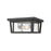 Z-Lite Seoul 3 Light Outdoor Flush Ceiling Mount Fixture, Black/Clear - 571F-BK