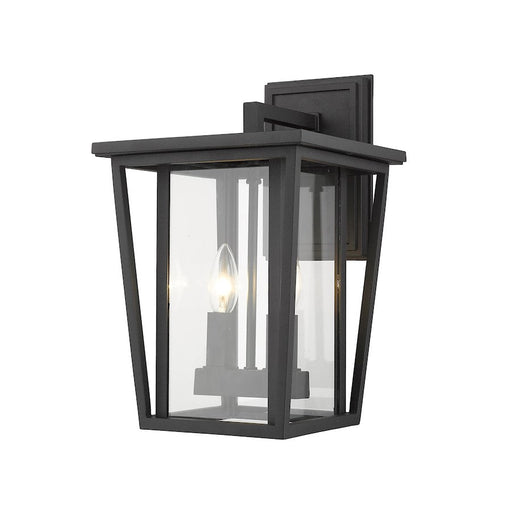 Z-Lite 2 Light Seoul 9" Outdoor Wall Sconce, Black - 571M-BK