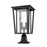 Z-Lite Seoul 2 Light Outdoor Pier Mount Fixture, Black/Clear - 571PHBR-533PM-BK