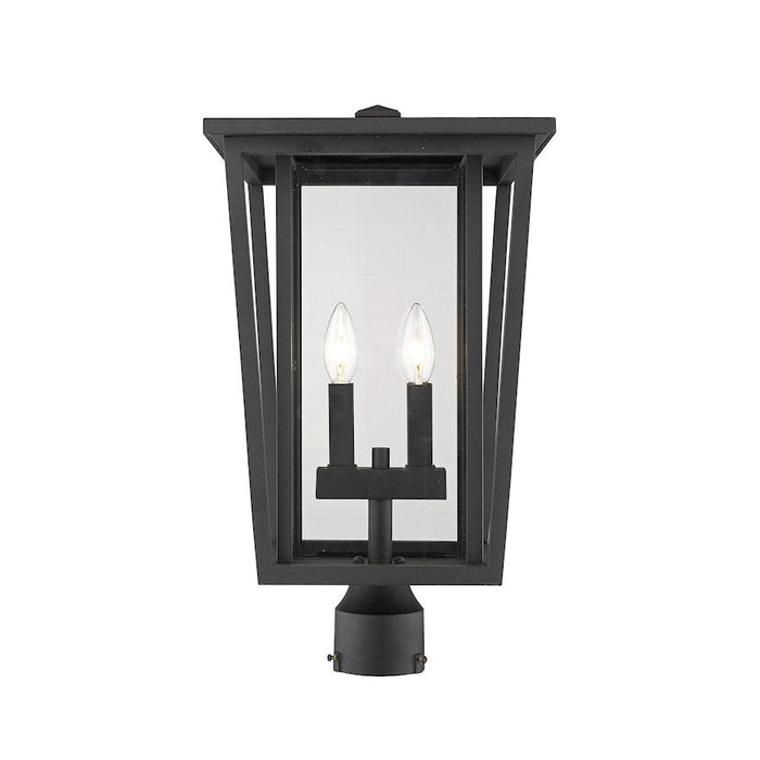 Z-Lite 2 Light Seoul 11" Outdoor Post Mount Fixture, Black - 571PHBR-BK