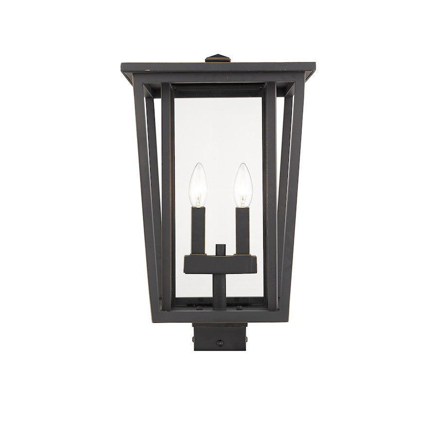Z-Lite 2 Light Seoul HBS 11" Outdoor Post Light, Bronze - 571PHBS-ORB