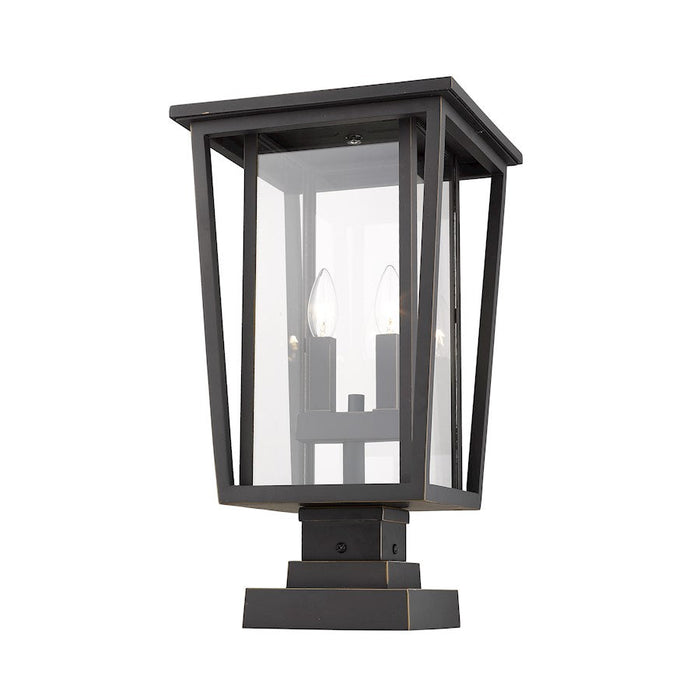 Z-Lite 2 Light Seoul 11" Outdoor Square Pier Mount, Bronze - 571PHBS-SQPM-ORB