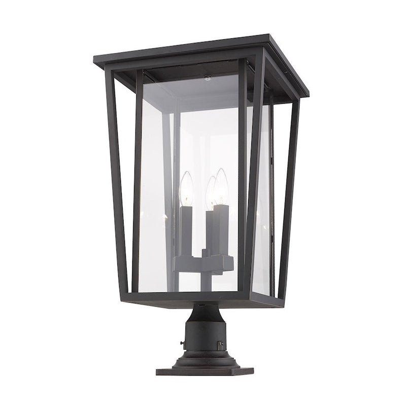 Z-Lite 3 Light Seoul 14" Outdoor Pier Mount, Bronze - 571PHXLR-533PM-ORB