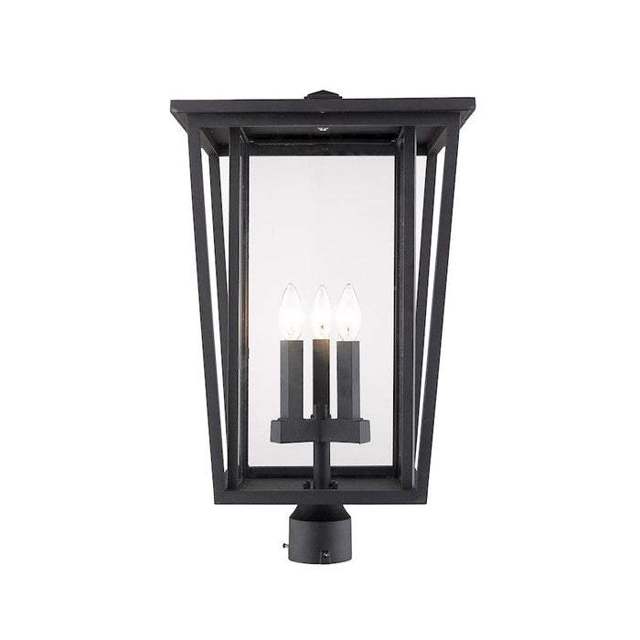 Z-Lite 3 Light Seoul Outdoor Post Mount Fixture, Black - 571PHXLR-BK