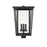 Z-Lite Seoul 3 Light 22.25" Post Mount Fixture, Black/Clear - 571PHXLS-BK