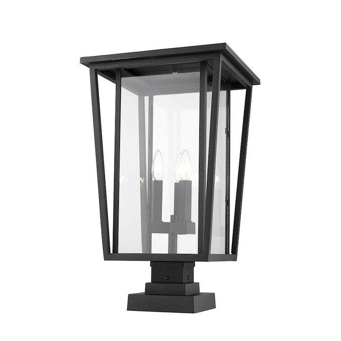 Z-Lite 3 Light Seoul Square 14" Outdoor Pier Mount, Black - 571PHXLS-SQPM-BK