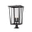 Z-Lite Seoul 4 Lt 32" Outdoor Pier Mount/Round, Black/Clear - 571PHXXLR-533PM-BK