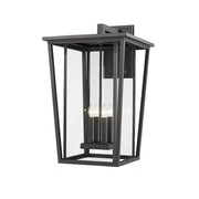 Z-Lite Seoul 4 Light Outdoor Wall Sconce in Black/Clear - 571XXL-BK