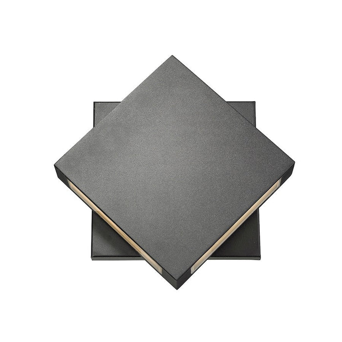 Z-Lite 2 Light Quadrate 11" Outdoor Wall Sconce, Black - 572B-BK-LED
