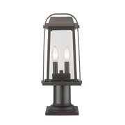 Z-Lite Millworks 2 Light Outdoor Pier Mount, Bronze/Clear - 574PHMR-533PM-ORB