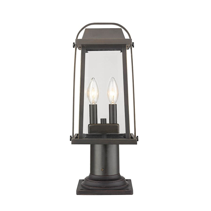 Z-Lite Millworks 2 Light Outdoor Pier Mount, Bronze/Clear - 574PHMR-533PM-ORB