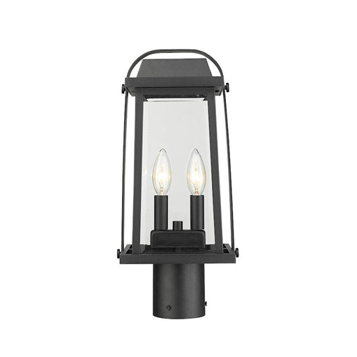 Z-Lite 2 Light Millworks Outdoor Post Mount Fixture, Black - 574PHMR-BK
