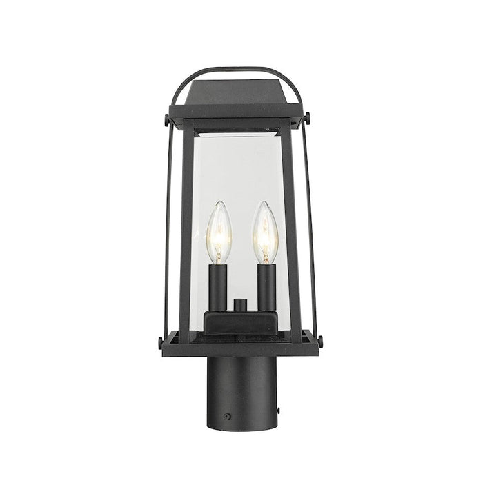Z-Lite 2 Light Millworks Outdoor Post Mount Fixture, Black - 574PHMR-BK