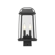Z-Lite Millworks 2 Light Outdoor Post Mount, Black/Clear Beveled - 574PHMS-BK