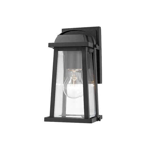 Z-Lite Millworks 1 Light Outdoor Wall Sconce, Black/Clear Beveled - 574S-BK