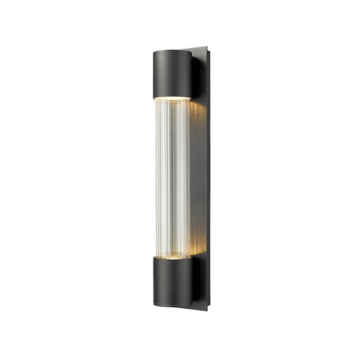 Z-Lite 2 Light Striate Outdoor Wall Sconce, Black - 575B-BK-LED