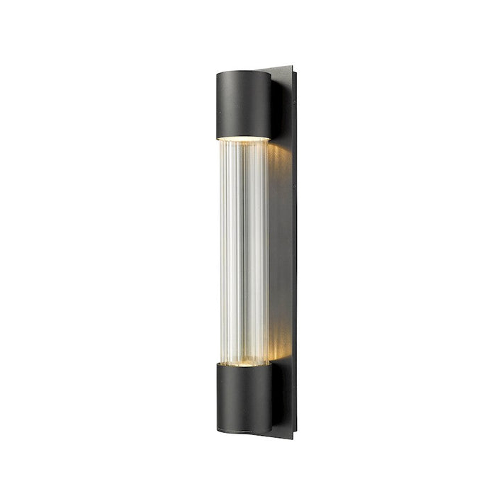 Z-Lite 2 Light Striate Outdoor Wall Sconce, Black - 575B-BK-LED