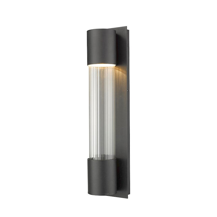 Z-Lite 1 Light 21" Striate Outdoor Wall Sconce, Black - 575M-BK-LED