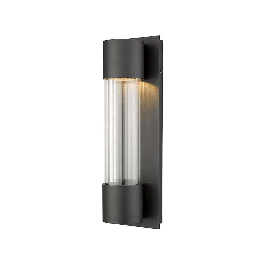 Z-Lite 1 Light Striate 17" Outdoor Wall Sconce, Black - 575S-BK-LED