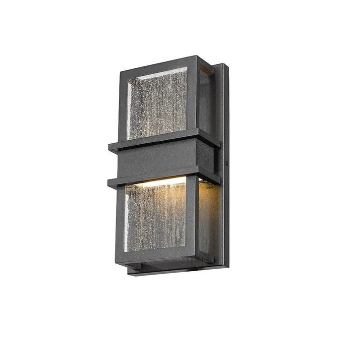 Z-Lite Eclipse 2 Light Outdoor Wall Sconce, Black/Seedy