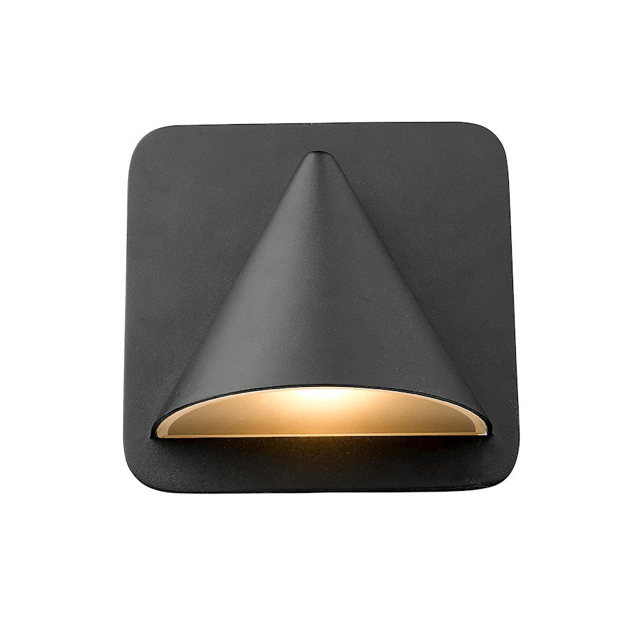 Z-Lite 1 Light Obelisk 6" Outdoor Wall Sconce, Black - 578BK-LED
