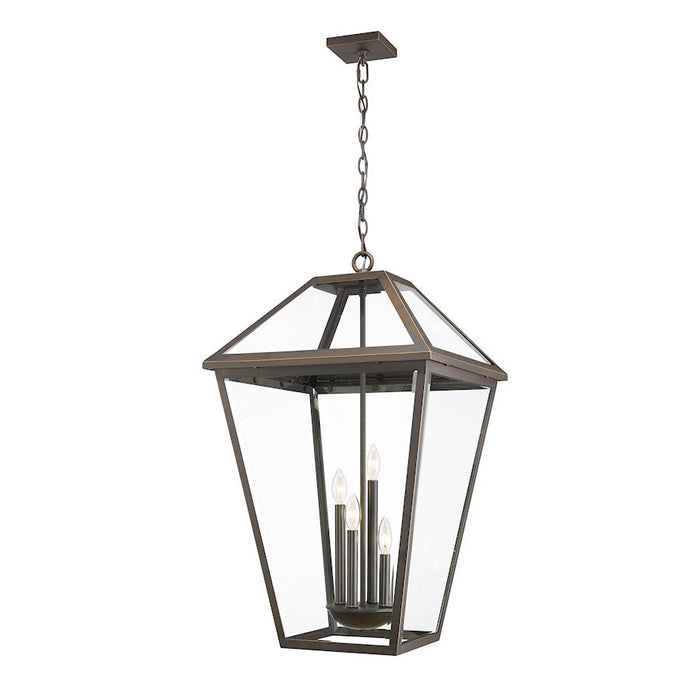 Z-Lite Talbot 4 Light Outdoor Chain Mount Ceiling, Bronze/Seedy