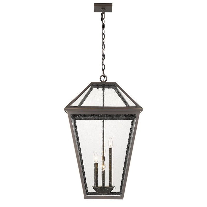 Z-Lite Talbot 4 Light Outdoor Chain Mount Ceiling, Bronze/Seedy