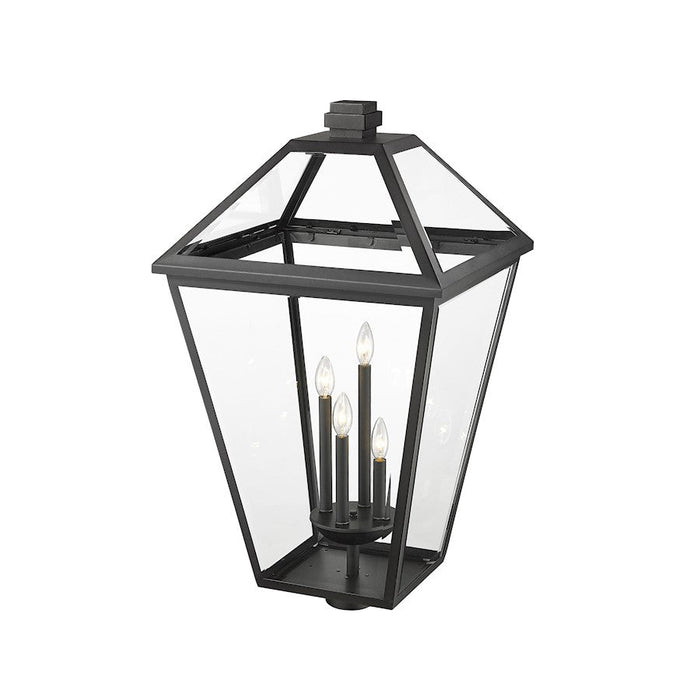 Z-Lite Talbot 4 Lt 34.25" Outdoor Post Mount, Black/Clear Beveled