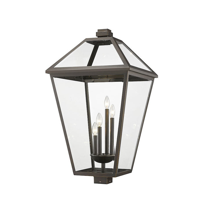 Z-Lite Talbot 4 Lt Outdoor Post Mount, Oil Rubbed Bronze/Seedy