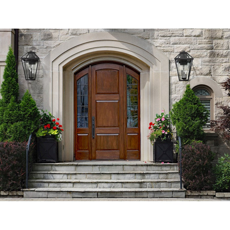 Z-Lite Talbot 4 Light Outdoor Wall Sconce, Black/Clear Beveled