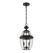 Z-Lite Westover 2 Light Outdoor Chain Mount Ceiling, Black/Beveled - 580CHM-BK