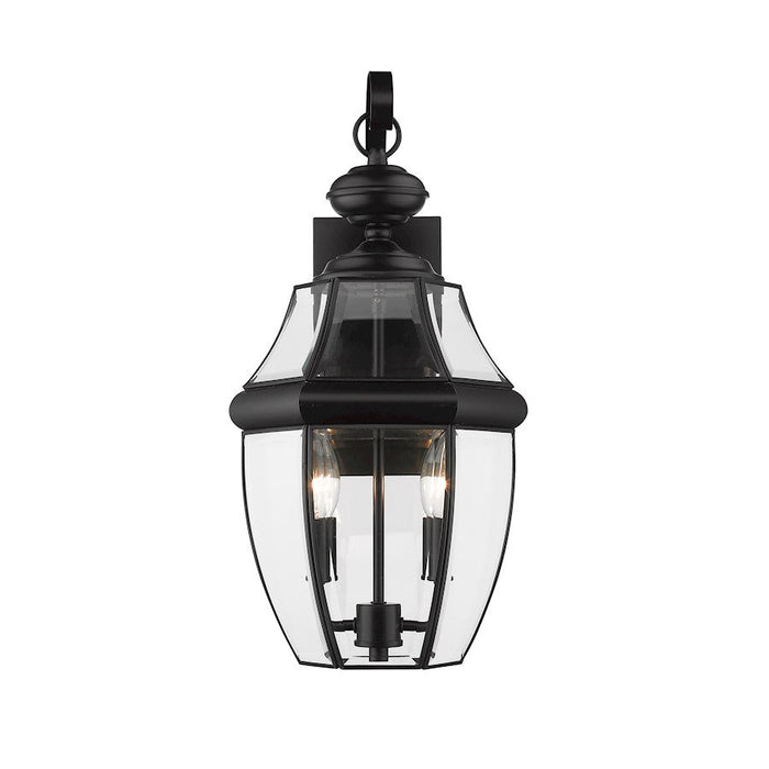 Z-Lite Westover 2 Light 20.25" Outdoor Sconce, Black/Beveled