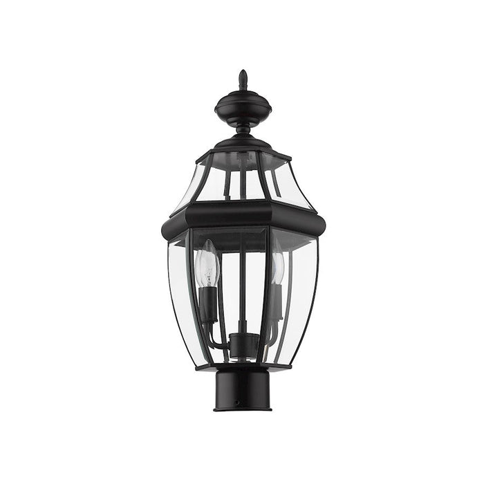 Z-Lite Westover 2 Light 18" Outdoor Post Mount, Black/Beveled