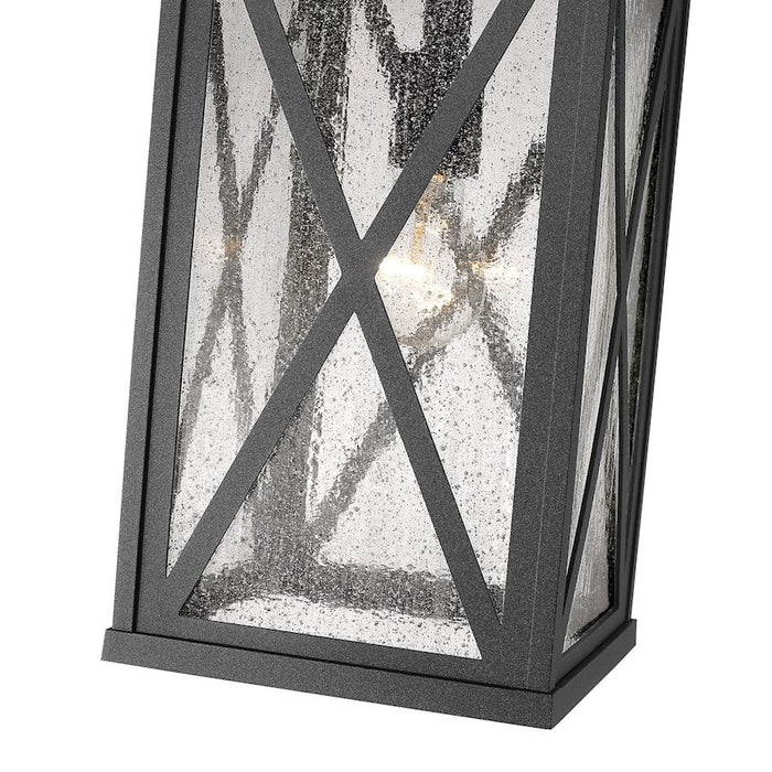 Z-Lite Brookside 1 Light Outdoor Chain Mount Ceiling, Black/Seedy