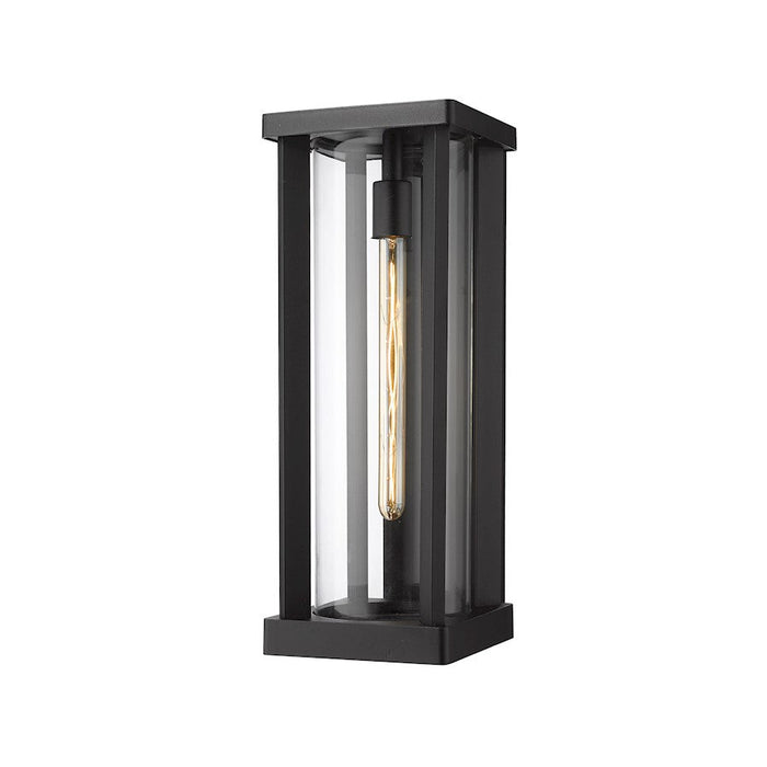 Z-Lite Glenwood 1 Light 20.25" Outdoor Wall Sconce, Black, Clear - 586B-BK