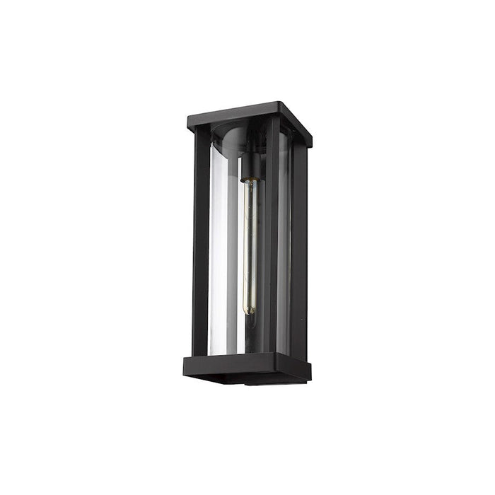 Z-Lite Glenwood 1 Light Outdoor Wall Sconce, Black, Clear