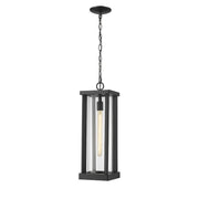 Z-Lite Glenwood 1 Light 22" Outdoor Chain Mount Ceiling, Black/Clear - 586CHB-BK