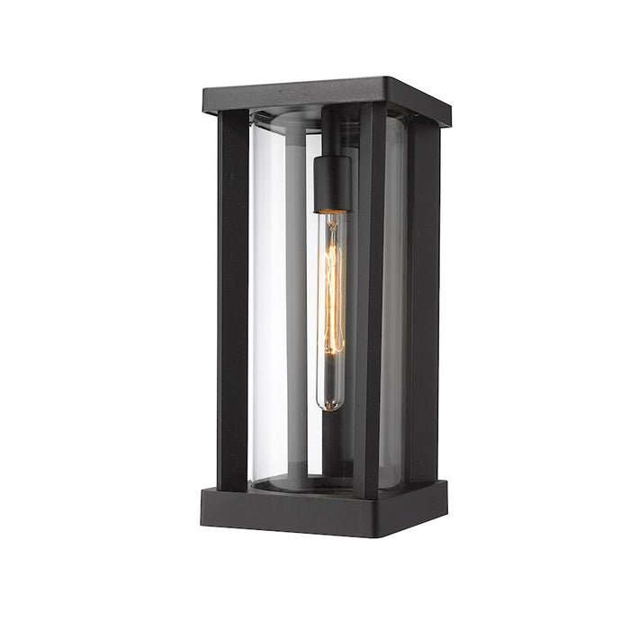 Z-Lite Glenwood 1 Light 16.75" Outdoor Wall Sconce, Black, Clear - 586M-BK