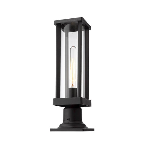 Z-Lite Glenwood 1 Light 7.5" Outdoor Pier Mount, Black, Clear - 586PHMR-533PM-BK