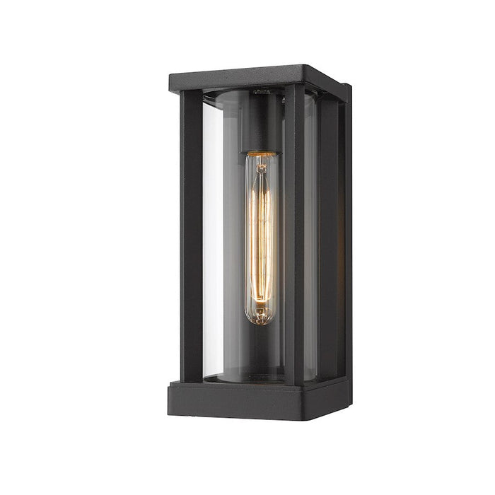 Z-Lite Glenwood 1 Light 12.5" Outdoor Wall Sconce, Black, Clear - 586S-BK