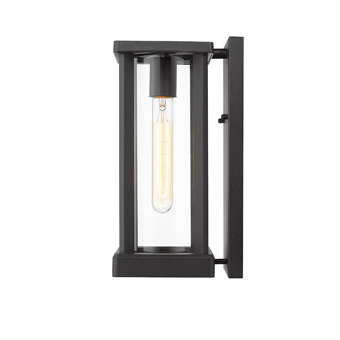 Z-Lite Glenwood 1 Light Outdoor Wall Sconce, Black, Clear